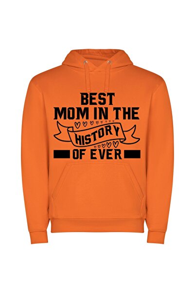 iLovePrints Unmatched Supermom in History Φούτερ με κουκούλα σε χρώμα Πορτοκαλί