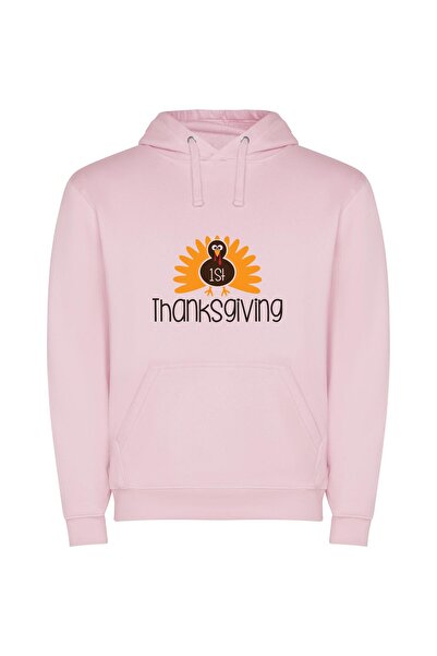 iLovePrints Exquisite November Turkey Φούτερ με κουκούλα σε χρώμα Ροζ