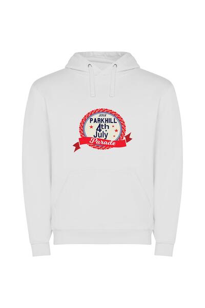 iLovePrints Parkhill Parade Extravaganza Φούτερ με κουκούλα σε χρώμα Λευκό