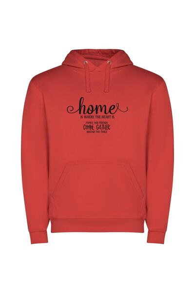 iLovePrints Heart's Homecoming Feast Φούτερ με κουκούλα σε χρώμα Κόκκινο
