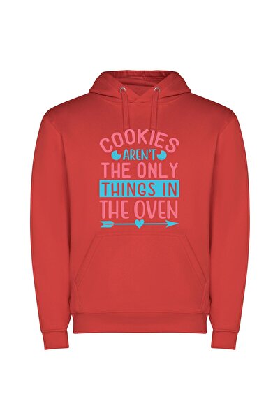 iLovePrints Sizzling Homemade Oven Delights Φούτερ με κουκούλα σε χρώμα Κόκκινο