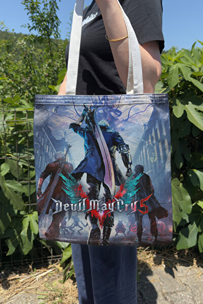 ZipZap حقيبة قماشية مطبوعة على الوجهين من Devil May Cry V5، حقيبة كمبيوتر للأ...