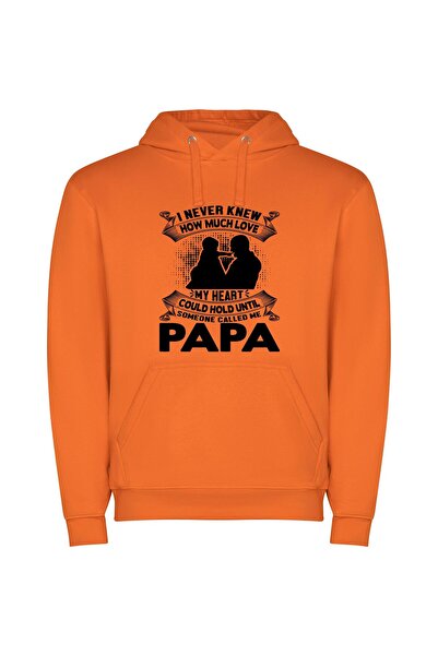 iLovePrints Infinite Parental Love Φούτερ με κουκούλα σε χρώμα Πορτοκαλί