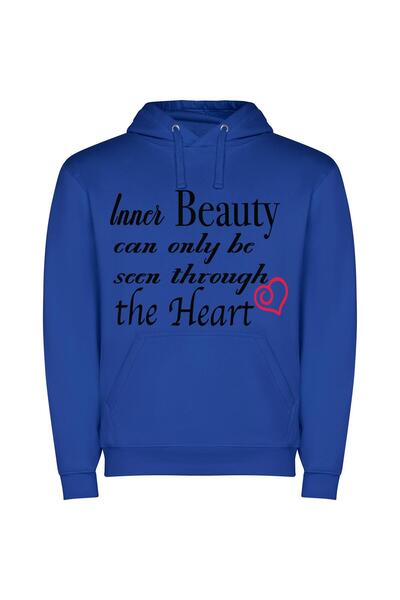iLovePrints Soulful Beauty Unveiled Φούτερ με κουκούλα σε χρώμα Μπλε
