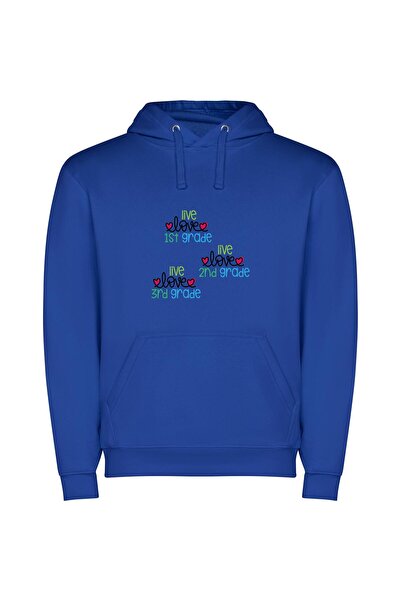 iLovePrints Pure Love: Enchanting Schools Φούτερ με κουκούλα σε χρώμα Μπλε