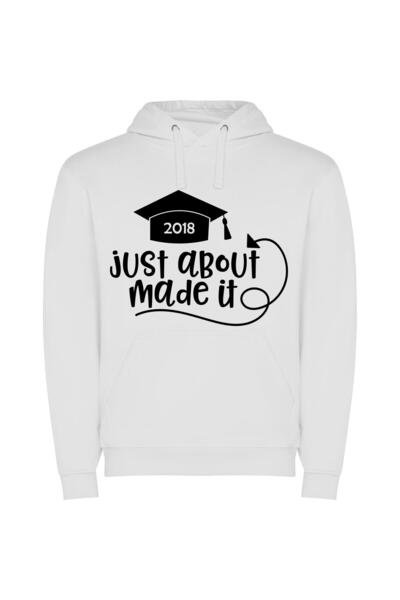 iLovePrints Almost There: Class of 2019 Φούτερ με κουκούλα σε χρώμα Λευκό