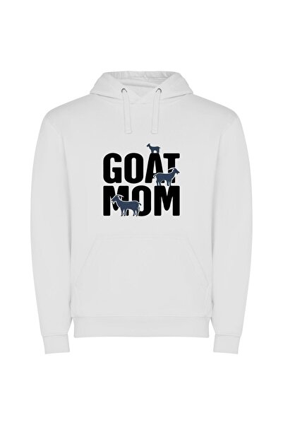 iLovePrints Graceful Goat Gathering Φούτερ με κουκούλα σε χρώμα Λευκό