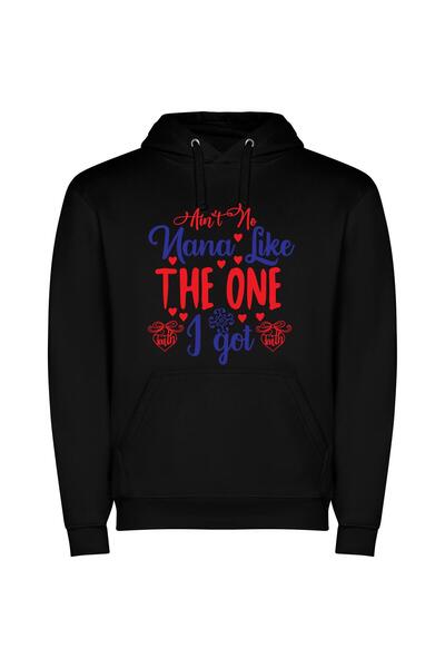iLovePrints Bold Patriotic Mama Print Φούτερ με κουκούλα σε χρώμα Μαύρο