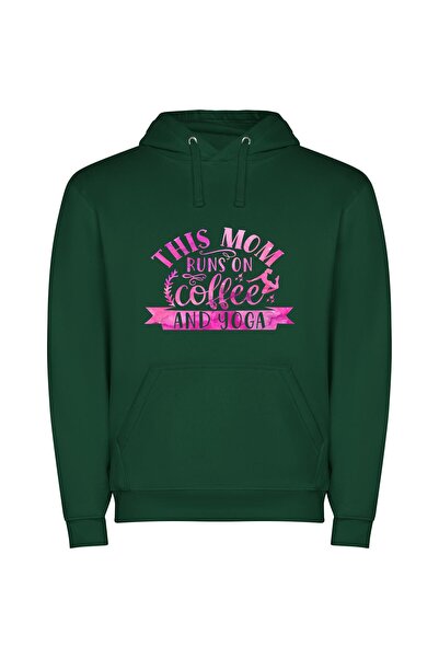 iLovePrints Mocha Marathon Mama Φούτερ με κουκούλα σε χρώμα Πράσινο