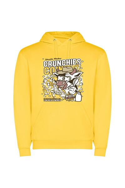 iLovePrints Cowboy Cereal Creation Φούτερ με κουκούλα σε χρώμα Κίτρινο