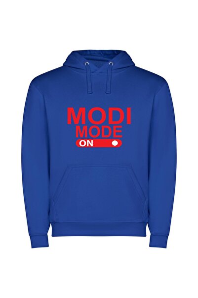 iLovePrints Modest HD Mode Model Φούτερ με κουκούλα σε χρώμα Μπλε