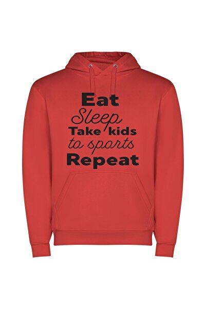 iLovePrints Sleek Sports Night Out Φούτερ με κουκούλα σε χρώμα Κόκκινο