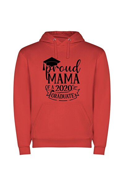 iLovePrints Elegant Mama: Future Graduate Φούτερ με κουκούλα σε χρώμα Κόκκινο