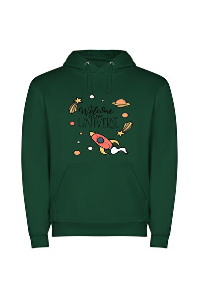 iLovePrints Cosmic Voyage: Welcome Abound Φούτερ με κουκούλα σε χρώμα Πράσινο