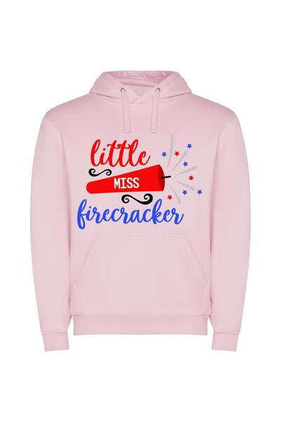iLovePrints Firecracker in White Φούτερ με κουκούλα σε χρώμα Ροζ
