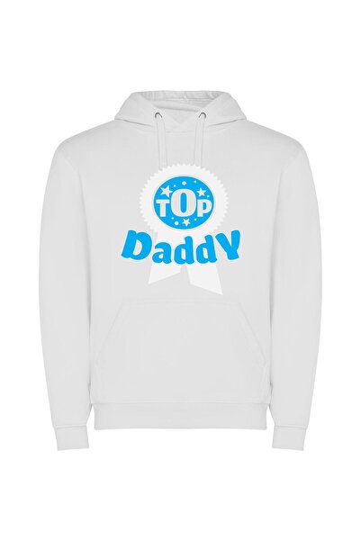 iLovePrints Daddy's Hottest Trend: Top Blue Badge Φούτερ με κουκούλα σε χρώμα...