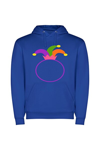 iLovePrints Mirthful Jester's Hat Φούτερ με κουκούλα σε χρώμα Μπλε