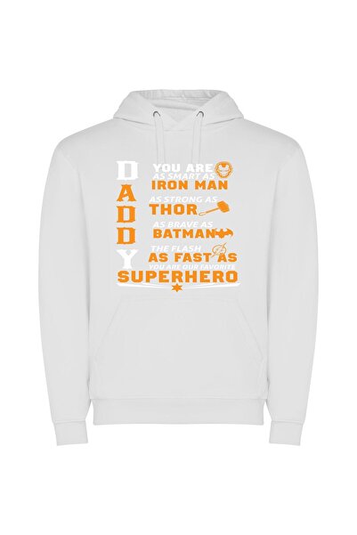 iLovePrints Superhero Fusion Speed Φούτερ με κουκούλα σε χρώμα Λευκό