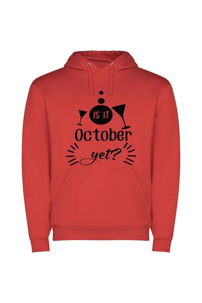 iLovePrints Monochrome October Yearning Φούτερ με κουκούλα σε χρώμα Κόκκινο