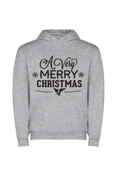 iLovePrints Holly Snowfall Elegance Φούτερ με κουκούλα σε χρώμα Γκρι