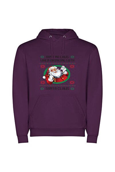 iLovePrints Santa's Daring Arsenal Φούτερ με κουκούλα σε χρώμα Μωβ