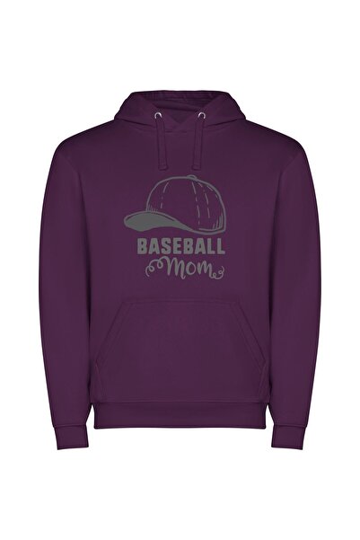 iLovePrints Mom's Batting Style Φούτερ με κουκούλα σε χρώμα Μωβ