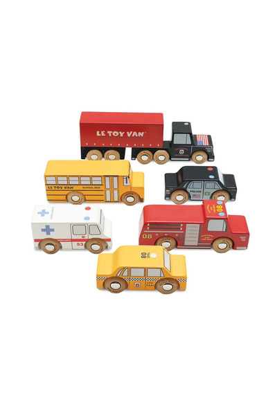 Le Toy Van Set de mașini din lemn din New York