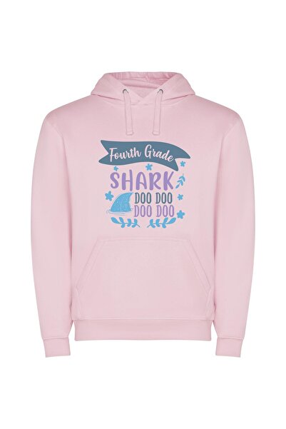iLovePrints Sharp Shark Graphic Art Φούτερ με κουκούλα σε χρώμα Ροζ
