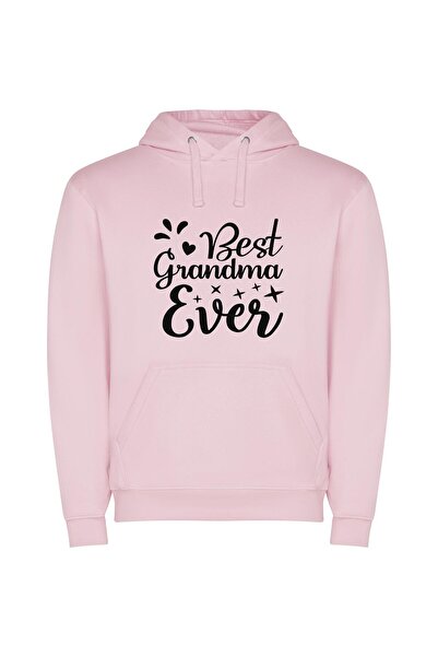 iLovePrints Grandma - The Ultimate Best Φούτερ με κουκούλα σε χρώμα Ροζ