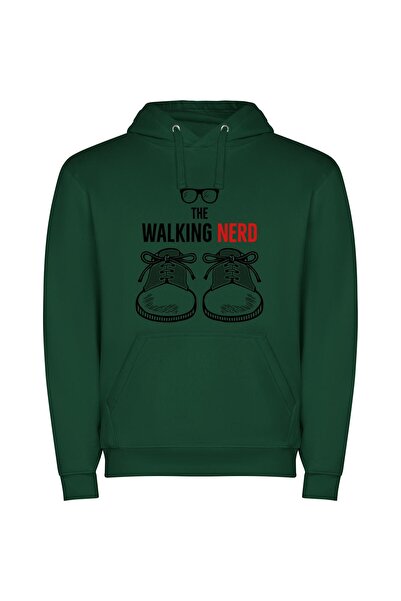 iLovePrints Nerdy Stride Collection Φούτερ με κουκούλα σε χρώμα Πράσινο