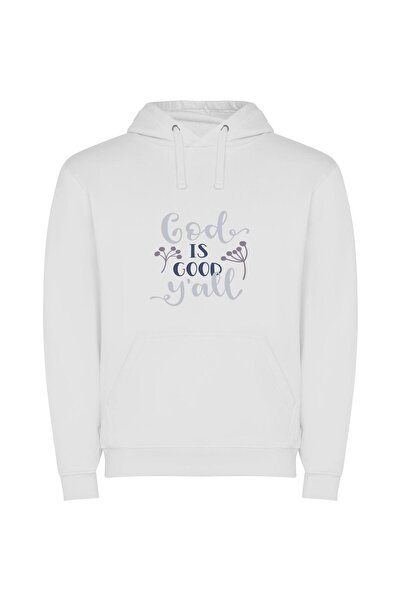 iLovePrints Divinely Good: Godly Style Φούτερ με κουκούλα σε χρώμα Λευκό