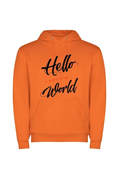 iLovePrints World of Colors Φούτερ με κουκούλα σε χρώμα Πορτοκαλί