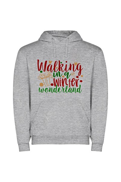 iLovePrints Wandering Wonderland Grows Warm Φούτερ με κουκούλα σε χρώμα Γκρι