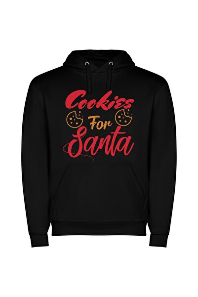 iLovePrints Sweets for Santa's Kids Φούτερ με κουκούλα σε χρώμα Μαύρο