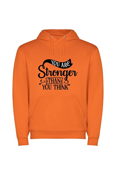 iLovePrints Unleash Inner Strength Φούτερ με κουκούλα σε χρώμα Πορτοκαλί