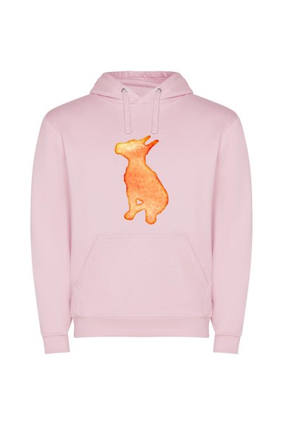 iLovePrints Flaming Corgi Silhouette Φούτερ με κουκούλα σε χρώμα Ροζ