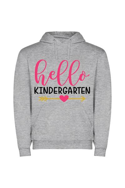 iLovePrints Hello Kids Art Logo Φούτερ με κουκούλα σε χρώμα Γκρι