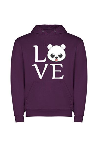 iLovePrints Adorable Animal Expressions Φούτερ με κουκούλα σε χρώμα Μωβ