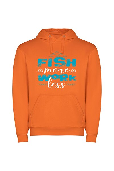 iLovePrints Fancy Fishy Professional Work Φούτερ με κουκούλα σε χρώμα Πορτοκαλί