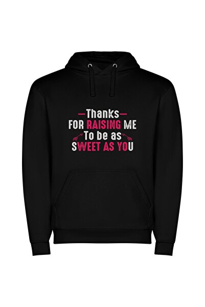 iLovePrints Sincerely Sweet Gratitude Φούτερ με κουκούλα σε χρώμα Μαύρο