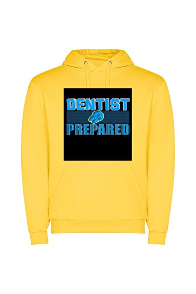 iLovePrints Colorful Dental Dedication Φούτερ με κουκούλα σε χρώμα Κίτρινο