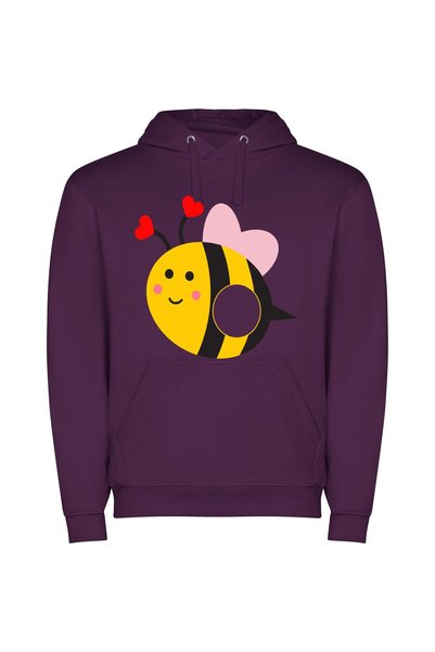 iLovePrints Buzzy Love Bug Φούτερ με κουκούλα σε χρώμα Μωβ