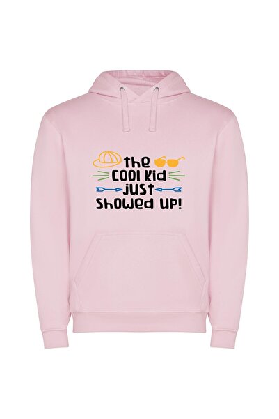 iLovePrints Super Cool Kid Vibes Φούτερ με κουκούλα σε χρώμα Ροζ