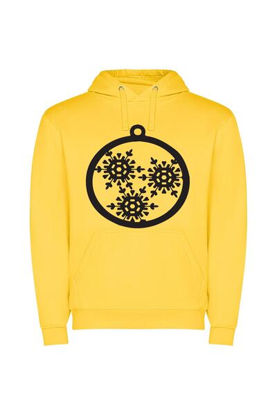 iLovePrints Elegant Snowflake Ornament Φούτερ με κουκούλα σε χρώμα Κίτρινο