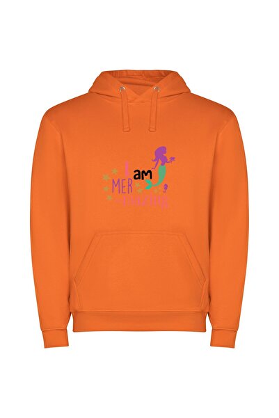 iLovePrints Enchanted Mermaid Wonders Φούτερ με κουκούλα σε χρώμα Πορτοκαλί