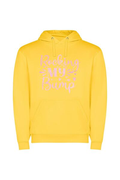 iLovePrints Bump Mapped Elegance Φούτερ με κουκούλα σε χρώμα Κίτρινο