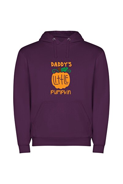 iLovePrints Precious Pumpkin Portrait Φούτερ με κουκούλα σε χρώμα Μωβ