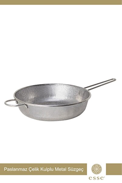 Esse Süzgeç Paslanmaz Çelik Çok Amaçlı Çelik Sap Un Meyve Sebze Makarna 25CM