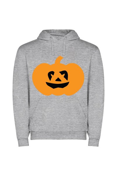 iLovePrints Grim Gourd Grin Φούτερ με κουκούλα σε χρώμα Γκρι