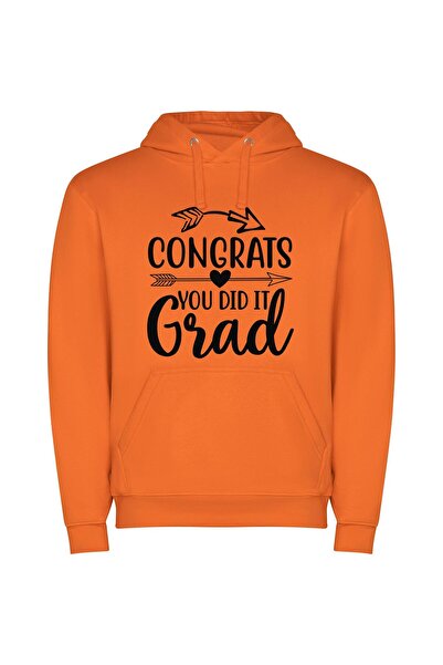 iLovePrints Victorious Graduation Achieved! Φούτερ με κουκούλα σε χρώμα Πορτο...